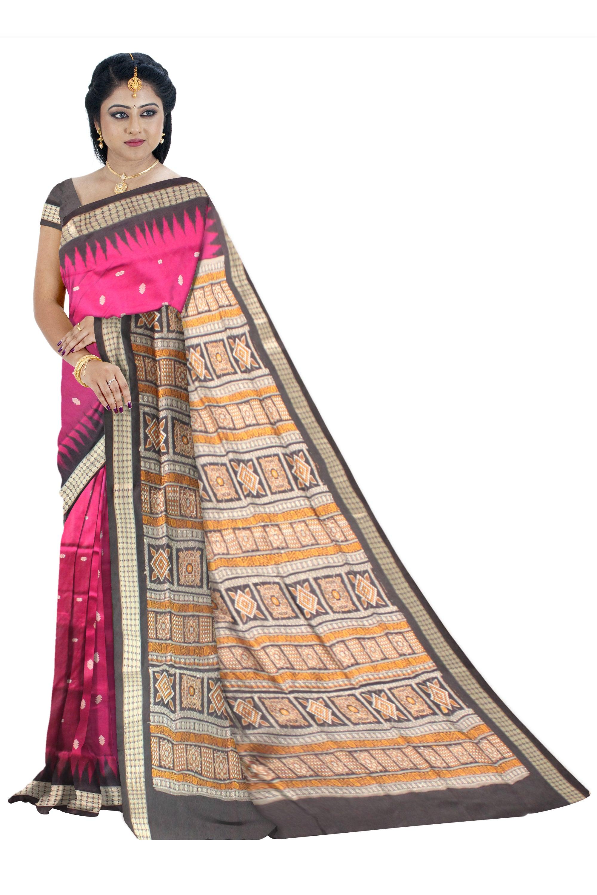 Pink Color Sambalpuri Pata Saree in latest Booty design. - Koshali Arts & Crafts Enterprise