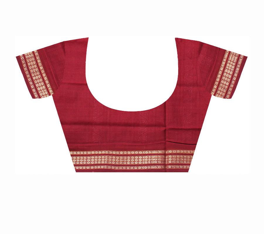 CARROT AND MAROON COLOR NEW DESIGN COTTON SAREE, AVAILABLE WITH BLOUSE PIECE. - Koshali Arts & Crafts Enterprise