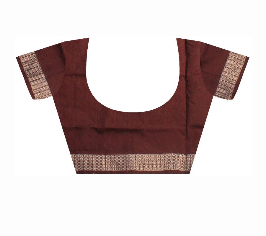 LATEST BUTTERFLY PATTERN DESIGN GOLDEN MAROON COLOR PATA SAREE, WITH BLOUSE PIECE. - Koshali Arts & Crafts Enterprise