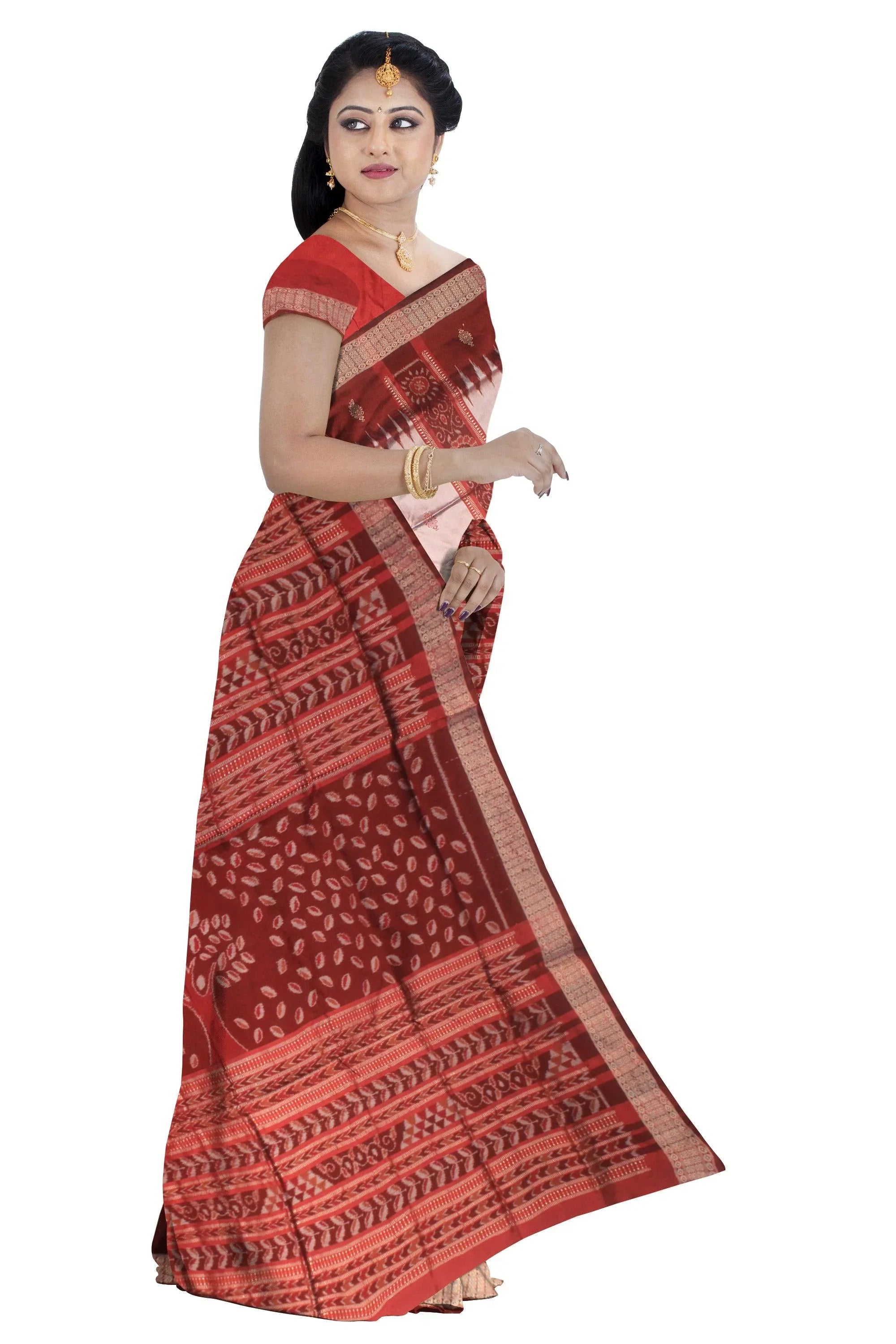 Gray and brown color Chandua design Pata. - Koshali Arts & Crafts Enterprise