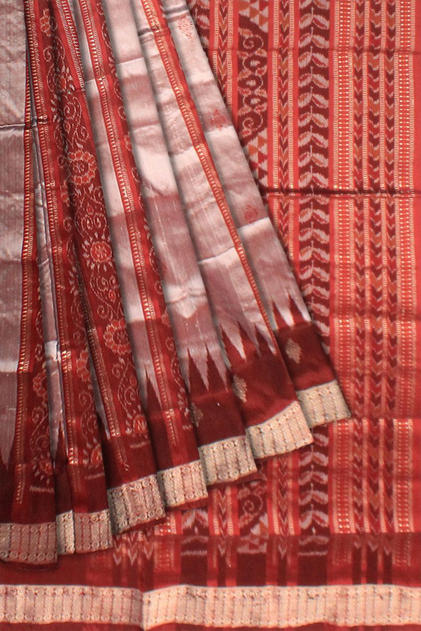 Gray and brown color Chandua design Pata. - Koshali Arts & Crafts Enterprise