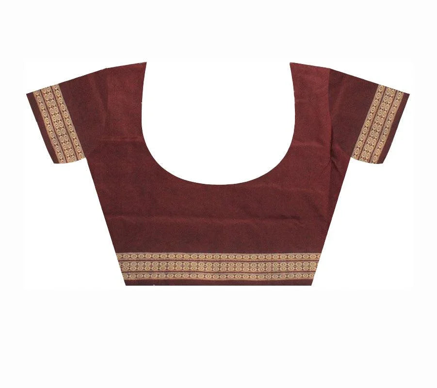 Rosepink color Pata saree with flower. - Koshali Arts & Crafts Enterprise