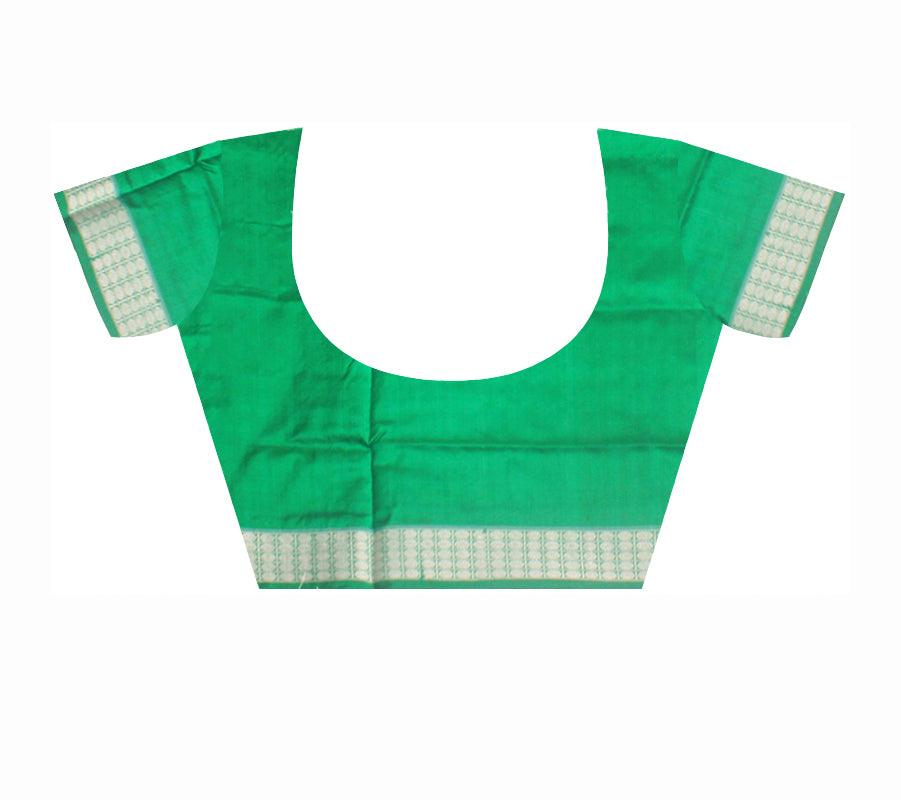 Latest design Green and Black color Pata saree with sapta design body with blouse piece. - Koshali Arts & Crafts Enterprise