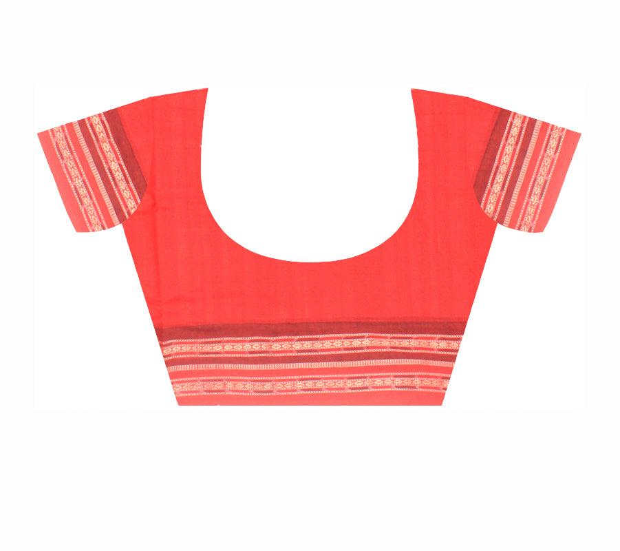 Latest design Light brown colour Sambalpuri cotton saree with blouse piece. - Koshali Arts & Crafts Enterprise