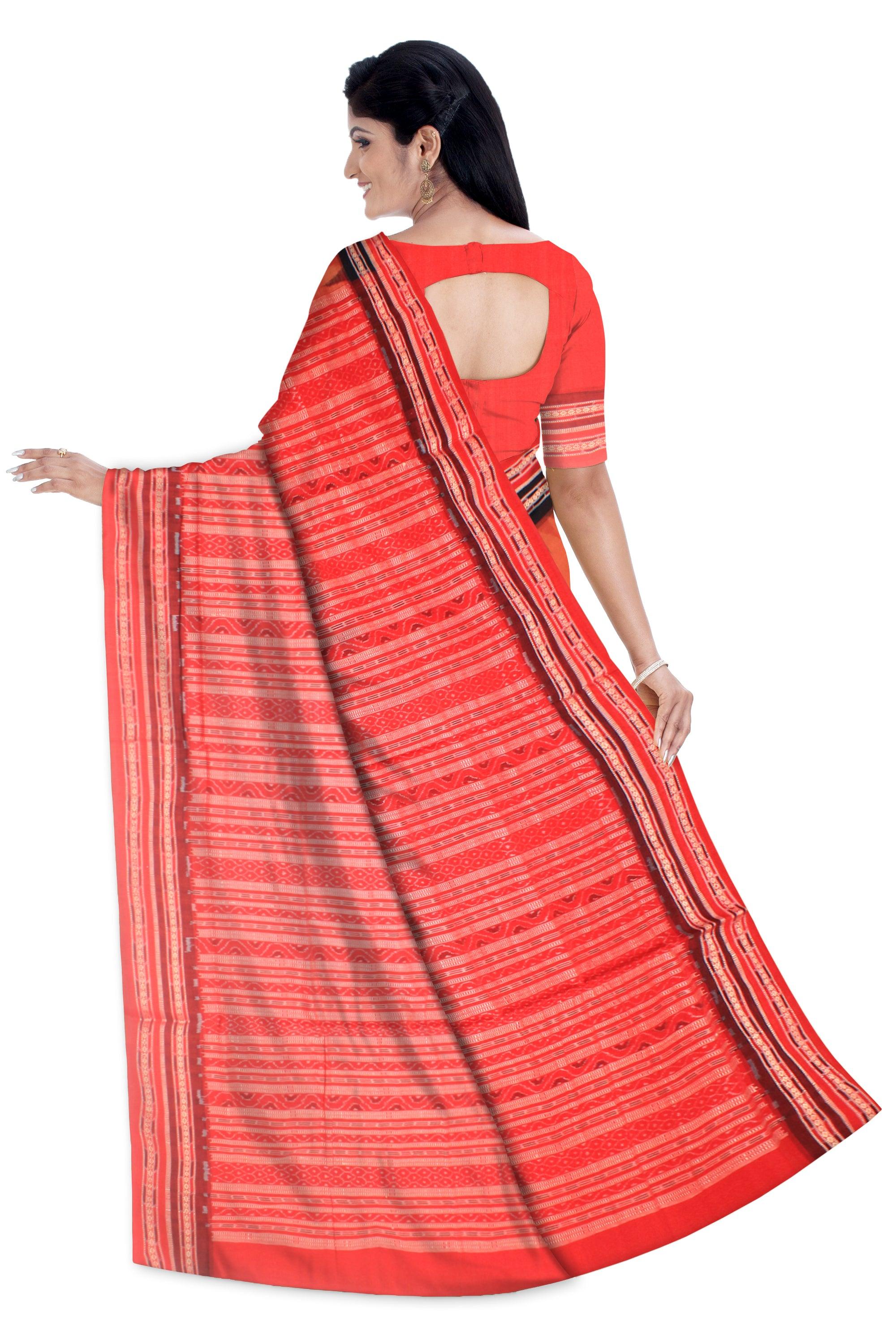 Latest design Light brown colour Sambalpuri cotton saree with blouse piece. - Koshali Arts & Crafts Enterprise