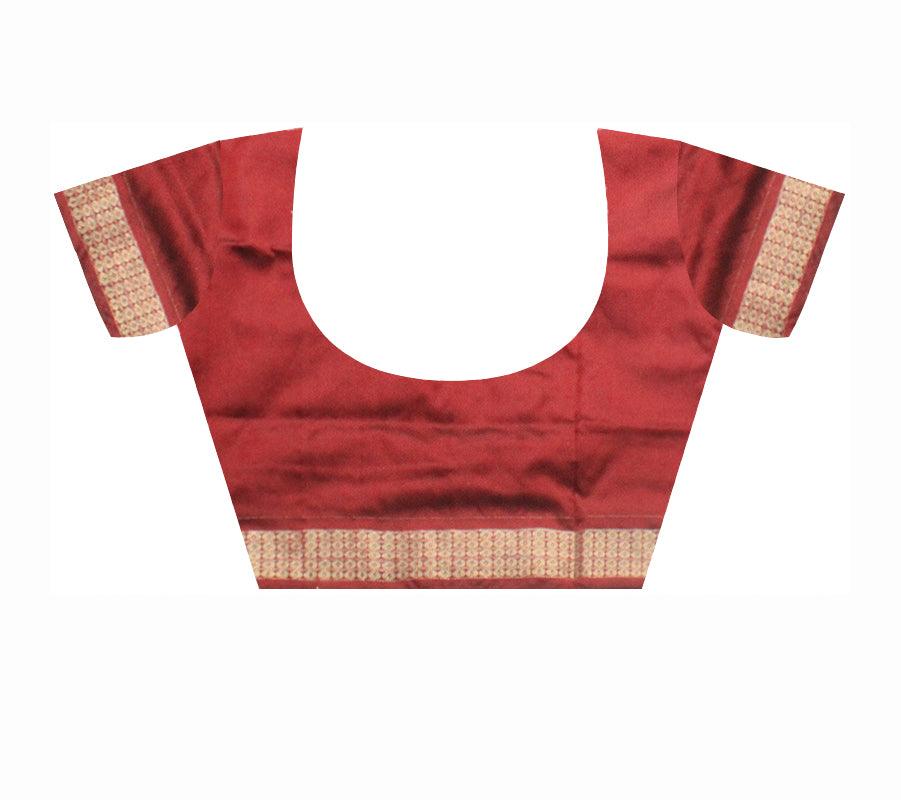 A sambalpuri nature queen  pata saree in blue color base., with blouse piece. - Koshali Arts & Crafts Enterprise