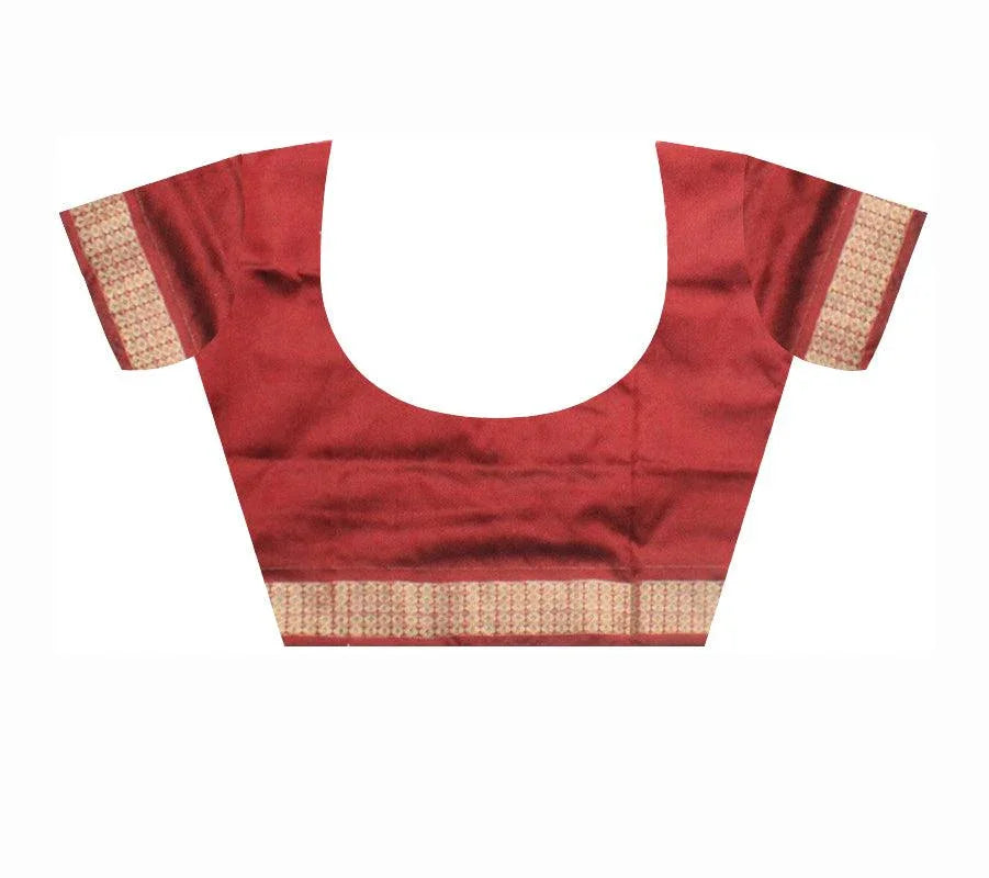A sambalpuri nature queen pata saree in blue color base., with blouse piece. - Koshali Arts & Crafts Enterprise