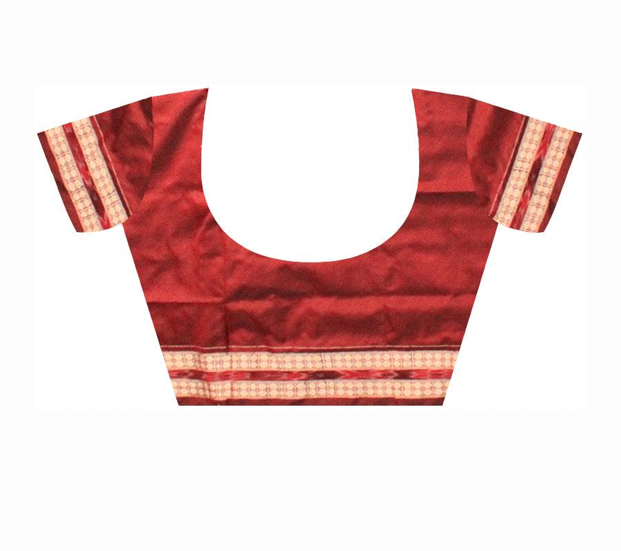 A sambalpuri nature queen  pata saree in Persian green color base., with blouse piece. - Koshali Arts & Crafts Enterprise