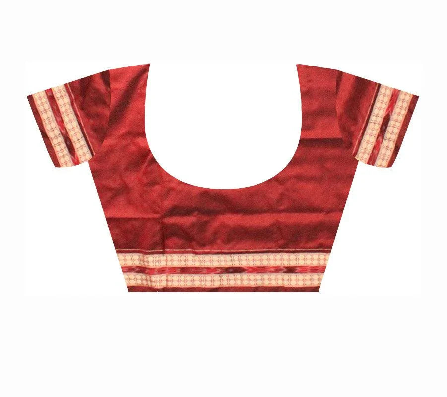 A sambalpuri nature queen pata saree in Persian green color base., with blouse piece. - Koshali Arts & Crafts Enterprise