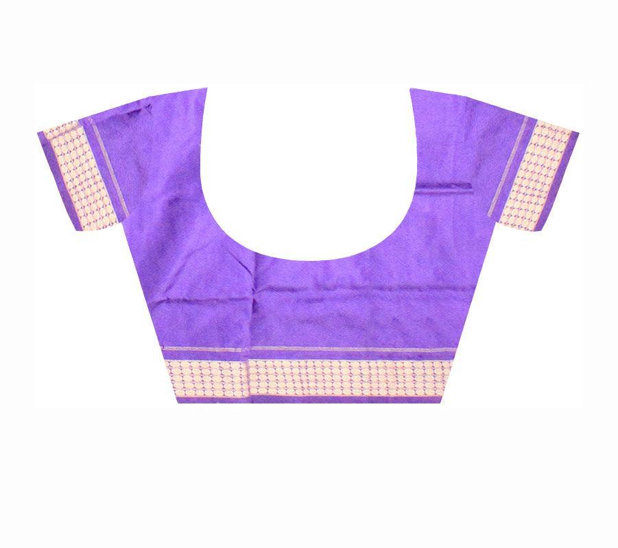 Latest design blue ,purple and pink color pata saree with blouse piece. - Koshali Arts & Crafts Enterprise