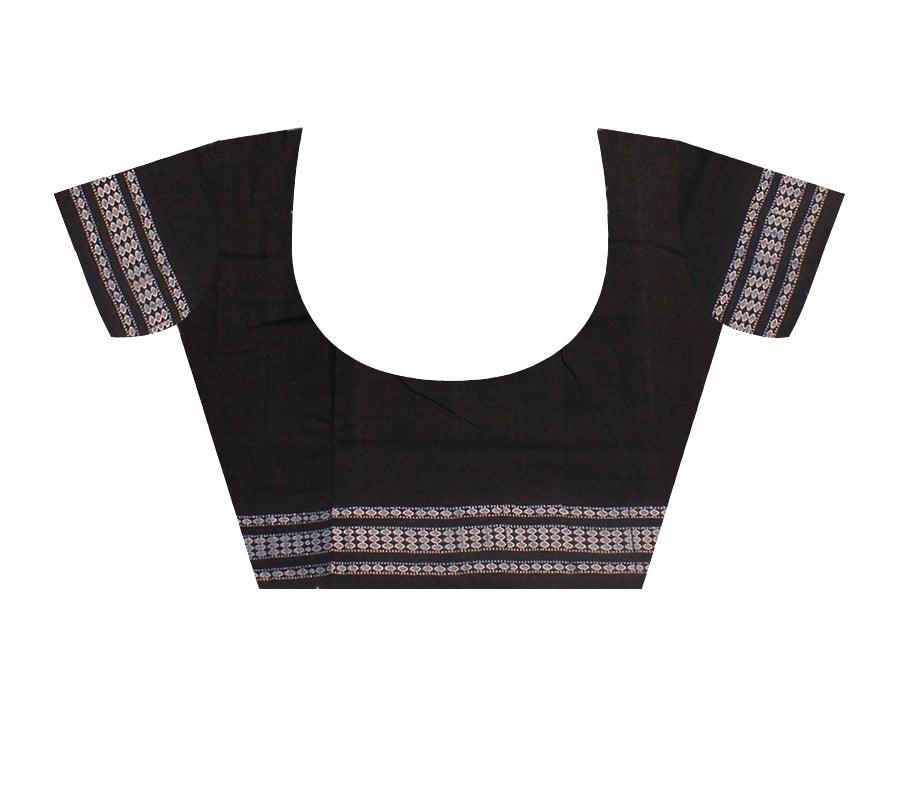 SAMBALPURI COTTON SAREE IN MAROON COLOUR WITH BLOUSE PIECE. - Koshali Arts & Crafts Enterprise