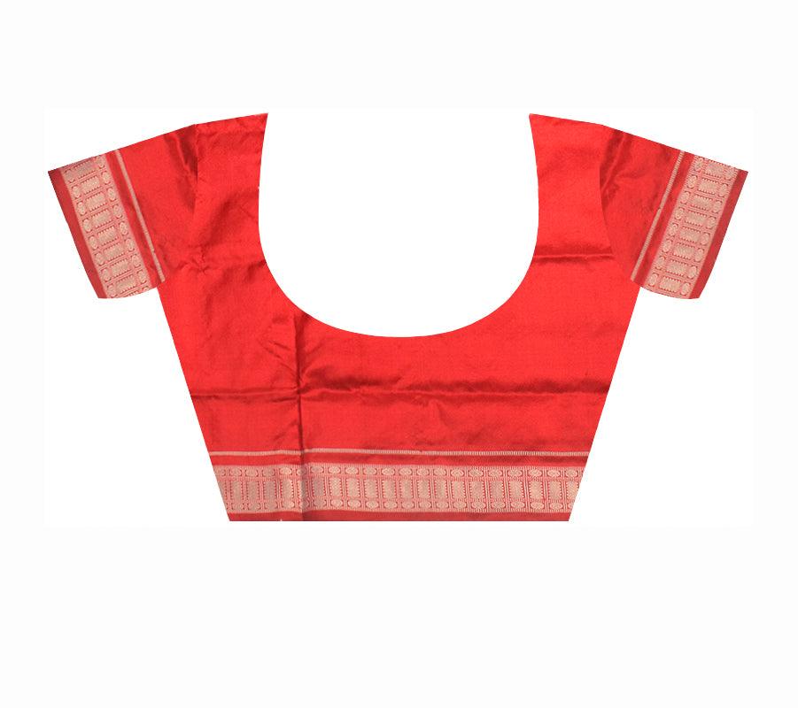 RAINY QUEEN DESIGN BLUE AND RED COLOR WITH BLOUSE PIECE. - Koshali Arts & Crafts Enterprise