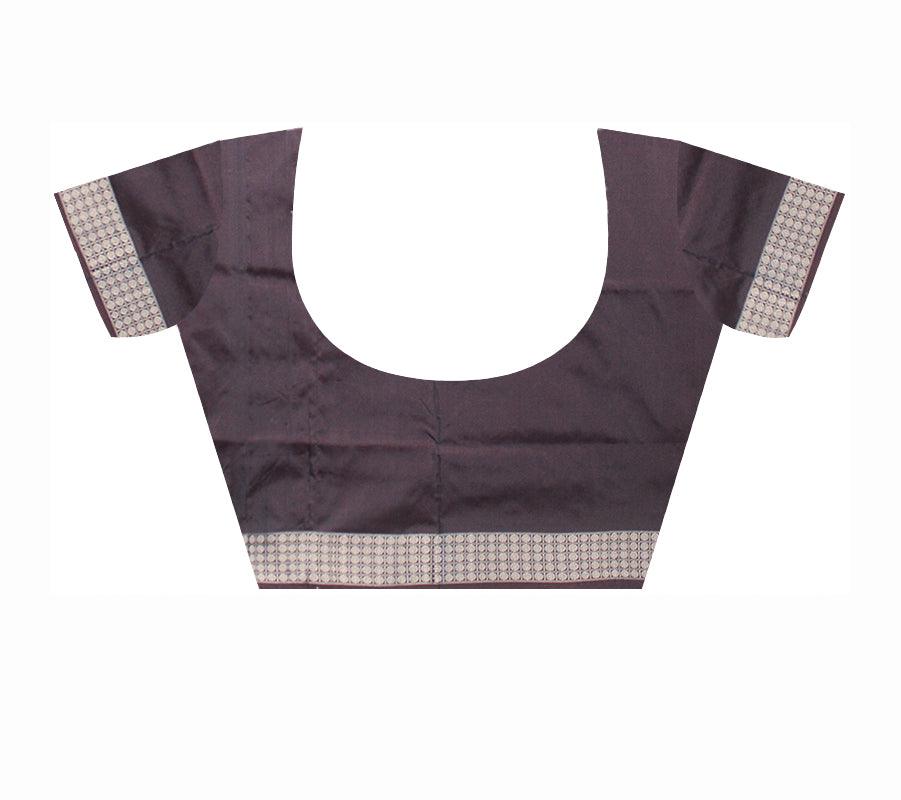 DOLL PRINT PATA SAREE IN RED AND COFFEE COLOR, AVAILABLE WITH BLOUSE PIECE. - Koshali Arts & Crafts Enterprise