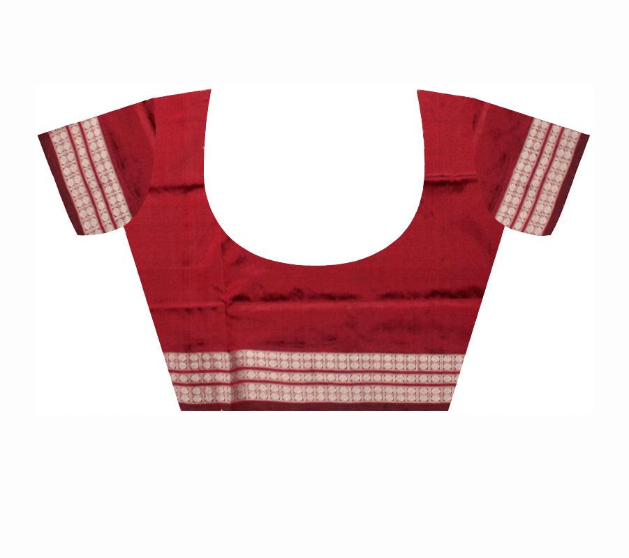 BOMKAI SANKHA DESIGN SONEPUR PATA SAREE IN PERSIAN GREEN AND COFFEE COLOR, AVAILABLE WITH BLOUSE PIECE. - Koshali Arts & Crafts Enterprise