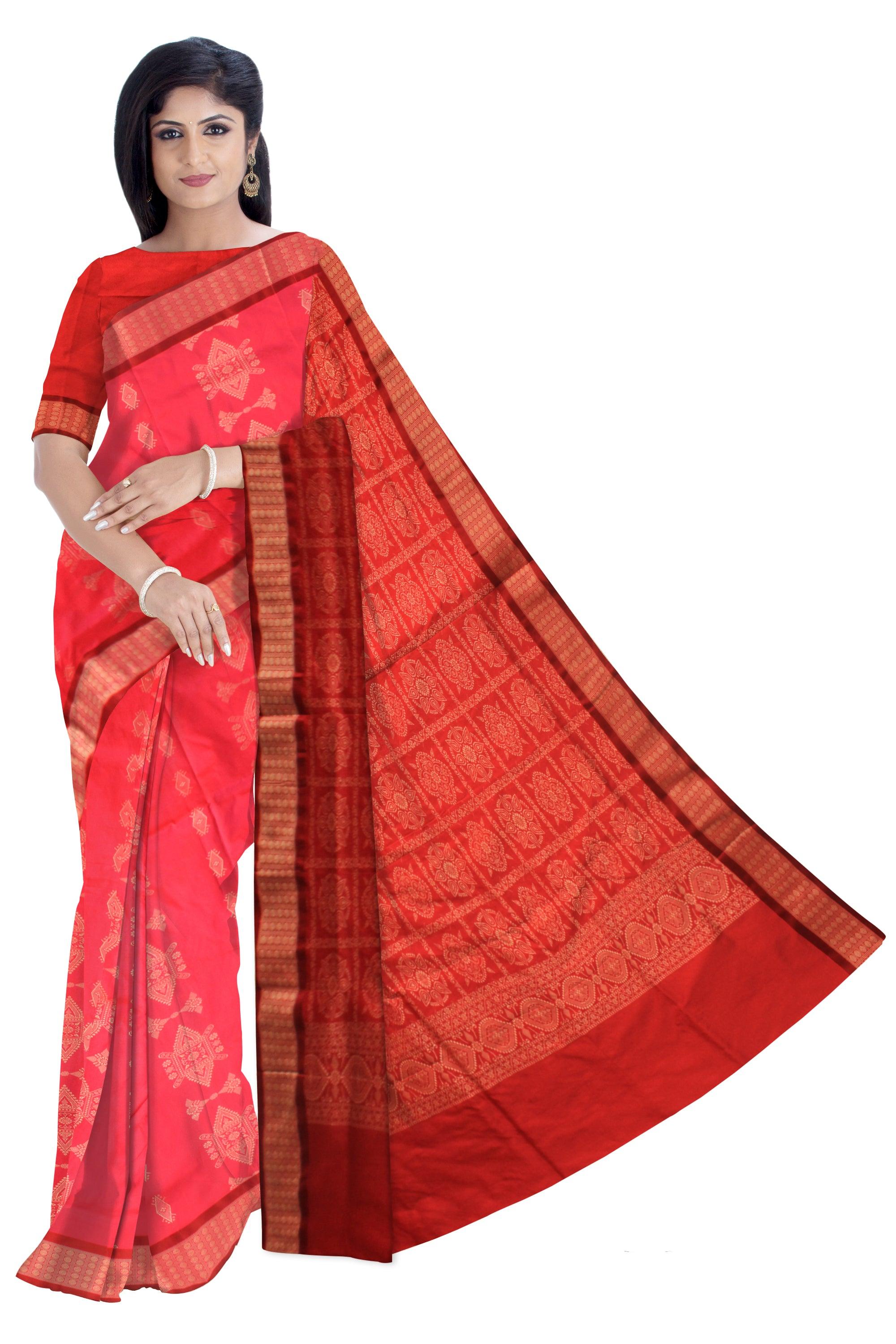 LATEST TRADITIONAL DESIGN IN DEEP PINK (Rani colour) COLOUR MIX SILK SAREE, WITH BLOUSE - Koshali Arts & Crafts Enterprise