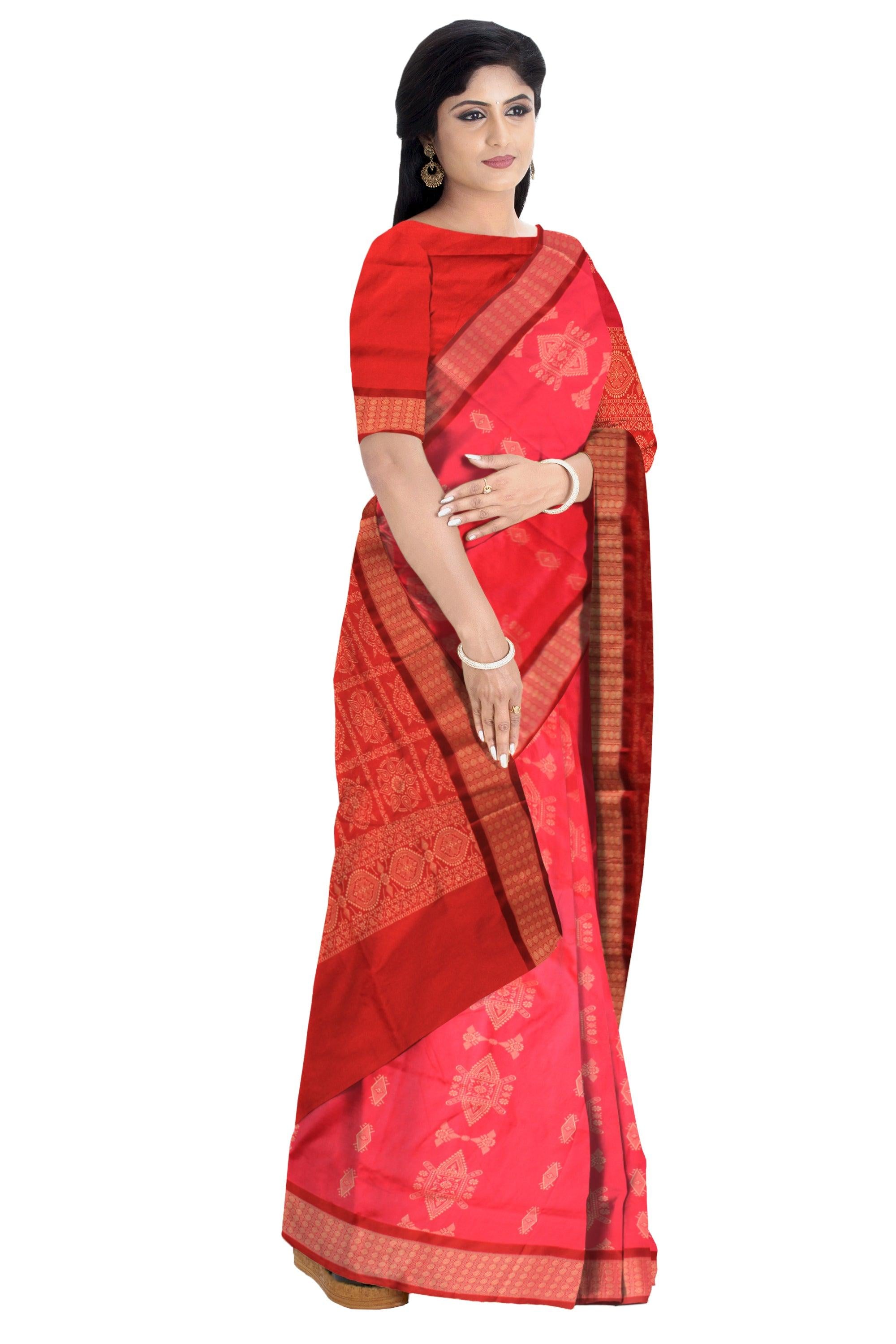 LATEST TRADITIONAL DESIGN IN DEEP PINK (Rani colour) COLOUR MIX SILK SAREE, WITH BLOUSE - Koshali Arts & Crafts Enterprise