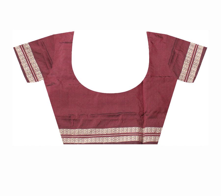 PINK AND MAROON PATLI SAREE , WITH BLOUSE PIECE. - Koshali Arts & Crafts Enterprise