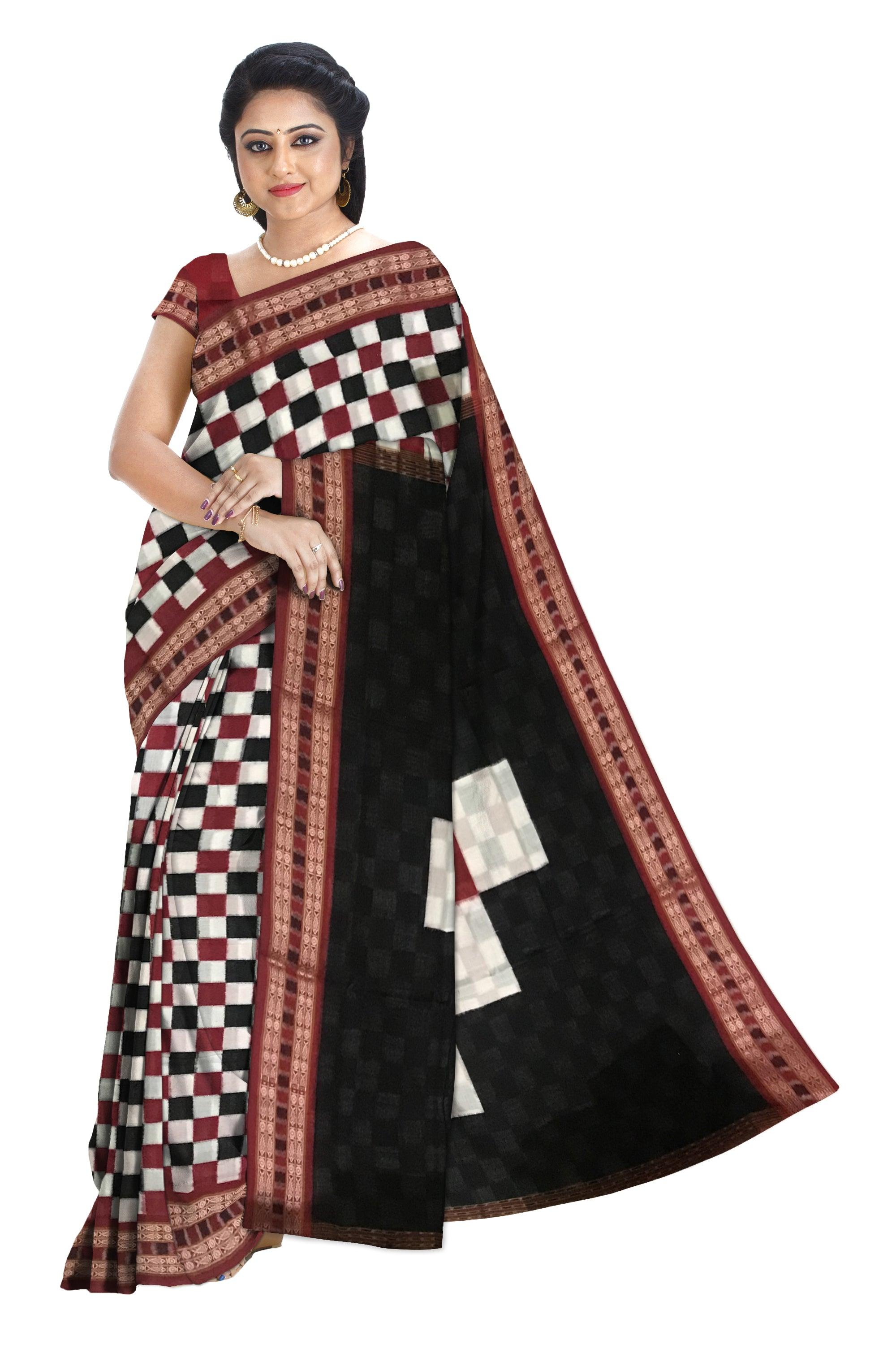 3D COLOR PASAPALI COTTON SAREE , ATTACHED WITH BLOUSE PIECE. - Koshali Arts & Crafts Enterprise