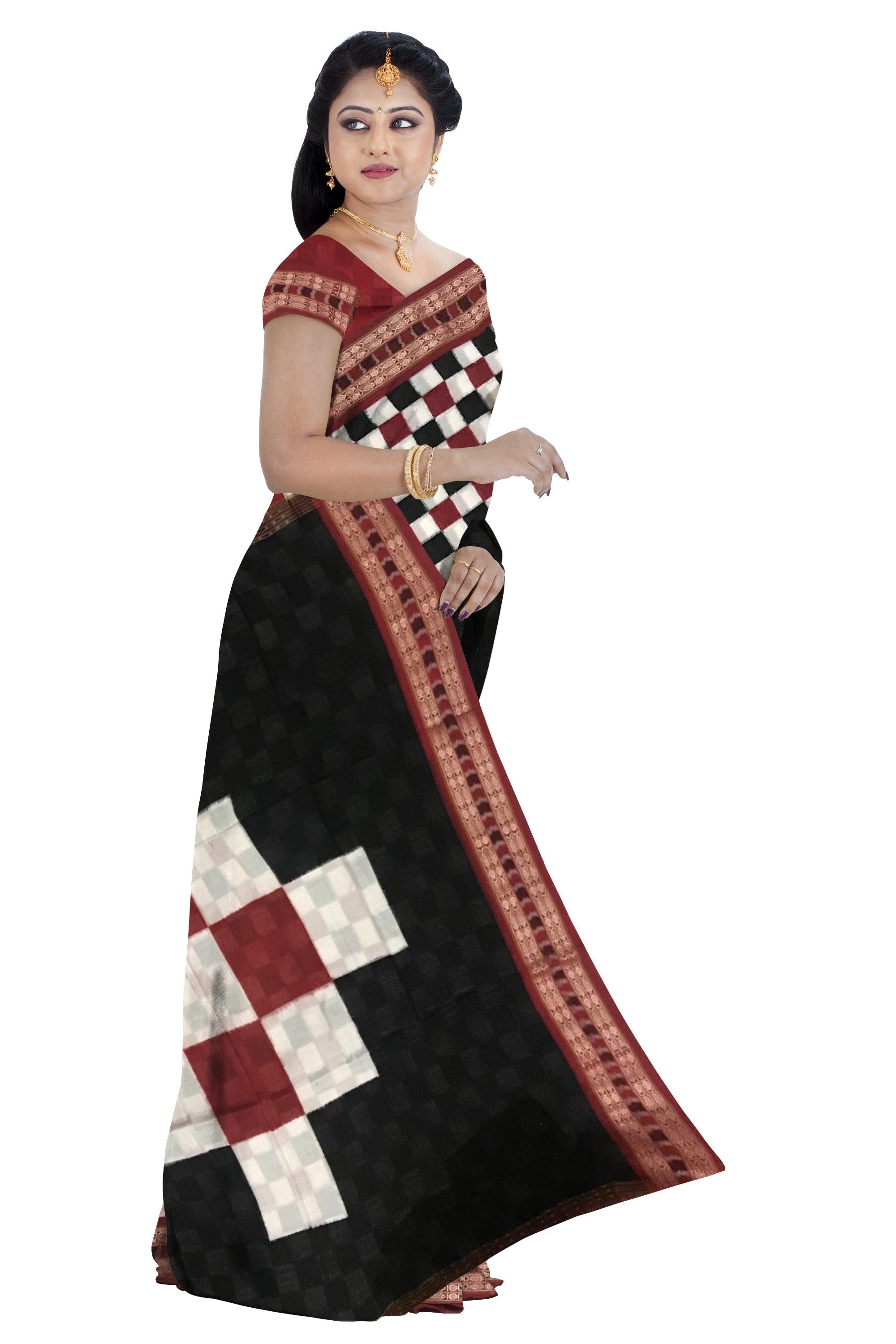 3D COLOR PASAPALI COTTON SAREE , ATTACHED WITH BLOUSE PIECE. - Koshali Arts & Crafts Enterprise