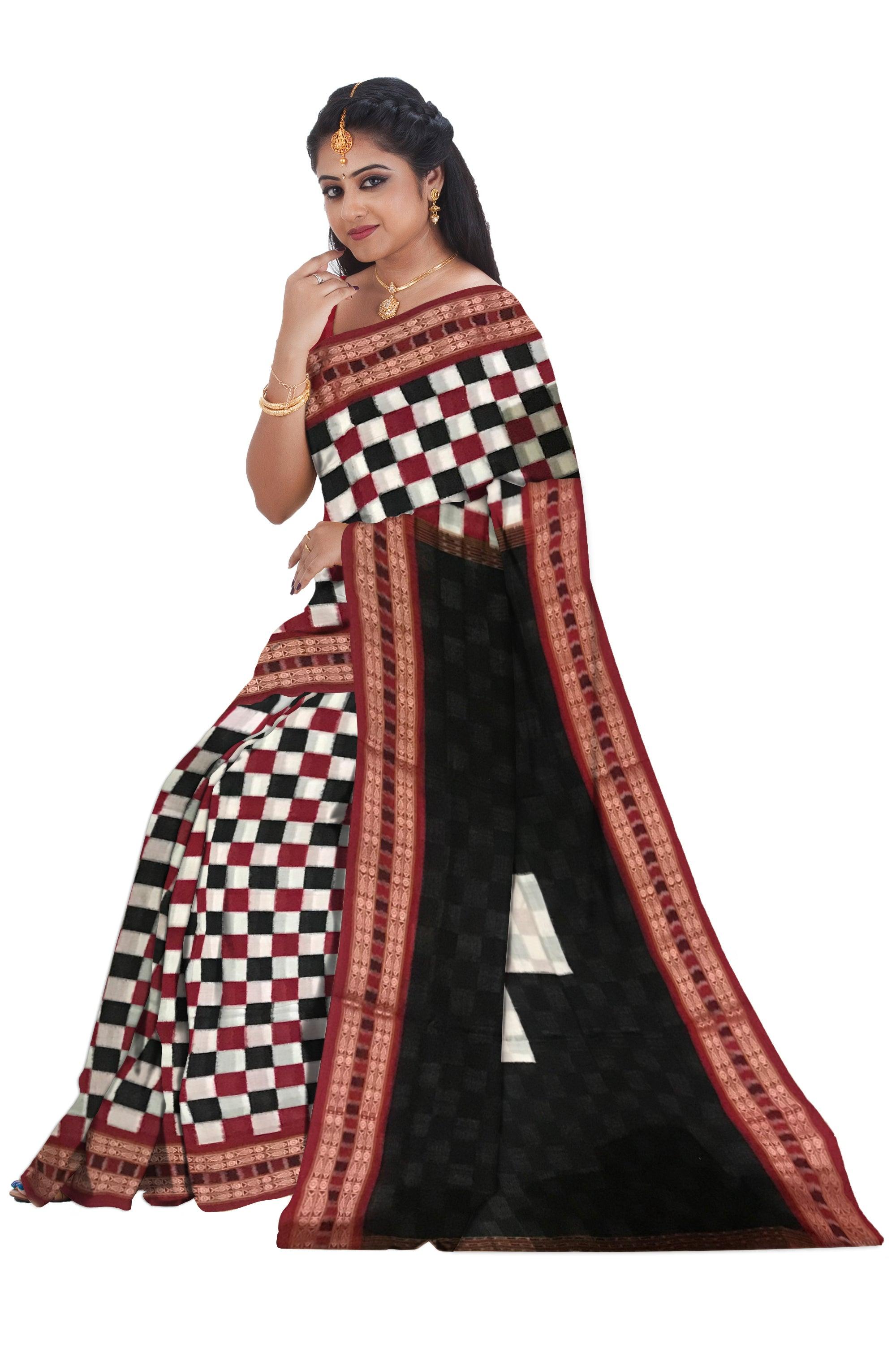 3D COLOR PASAPALI COTTON SAREE , ATTACHED WITH BLOUSE PIECE. - Koshali Arts & Crafts Enterprise
