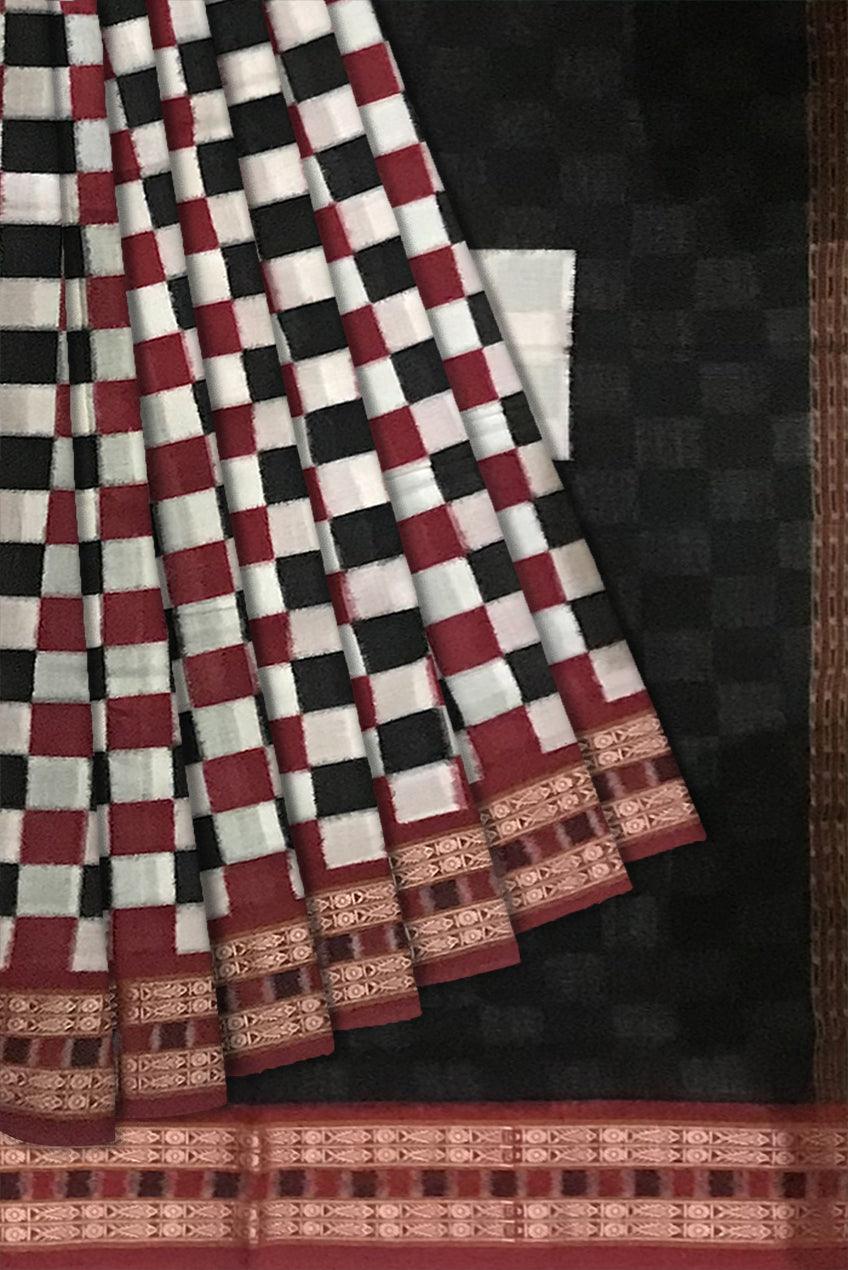 3D COLOR PASAPALI COTTON SAREE , ATTACHED WITH BLOUSE PIECE. - Koshali Arts & Crafts Enterprise
