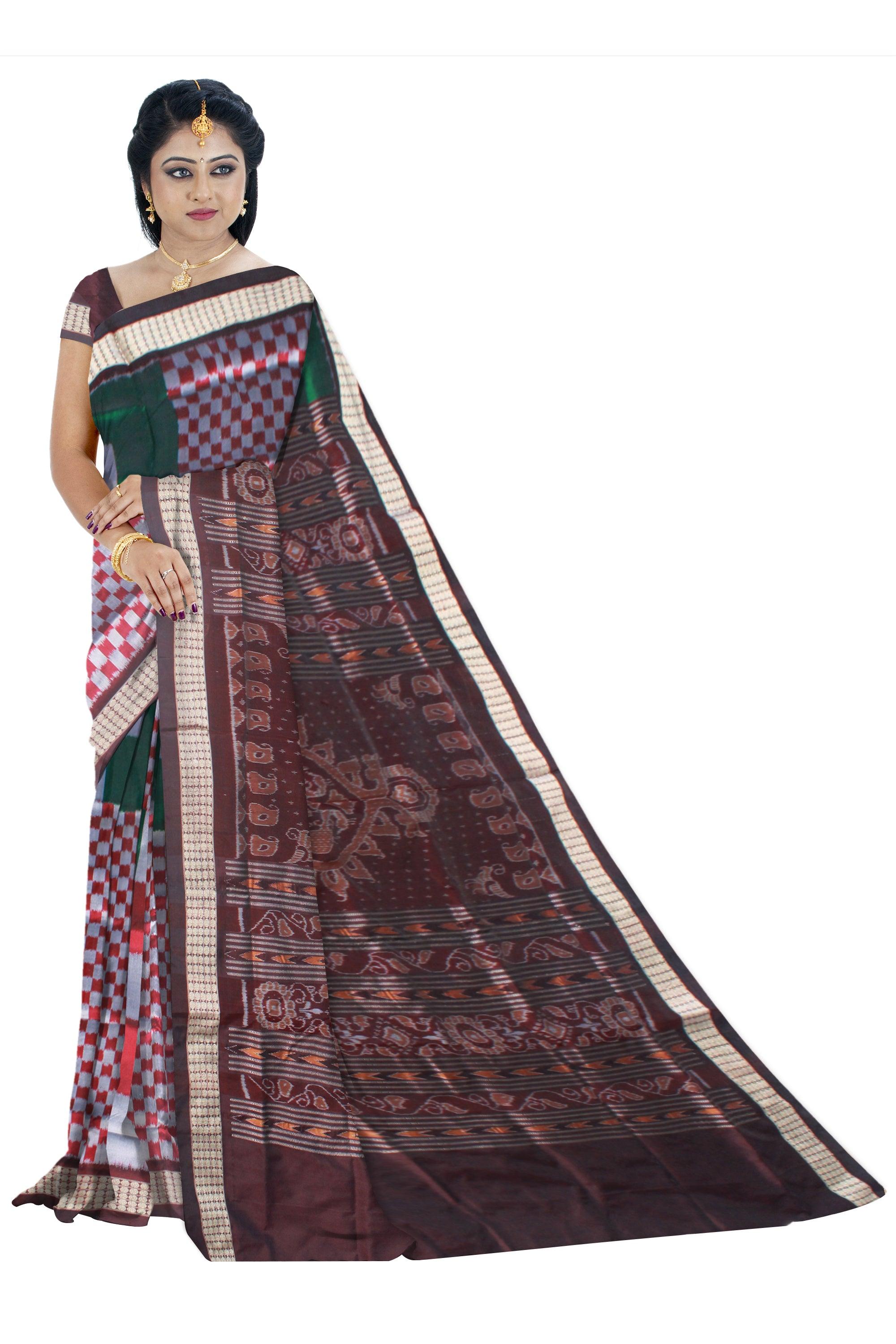3D COLOR  FULL BODY BIG SAPTA  PATTERN PATA SAREE, ATTACHED WITH BLOUSE PIECE. - Koshali Arts & Crafts Enterprise