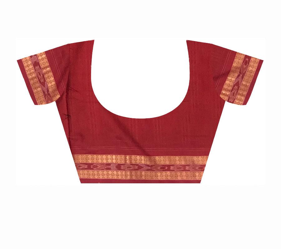 LORD GANESH AND ELEPHANT PATTERN PURE SAMBALPURI COTTON SAREE, WITH BLOUSE PIECE. - Koshali Arts & Crafts Enterprise
