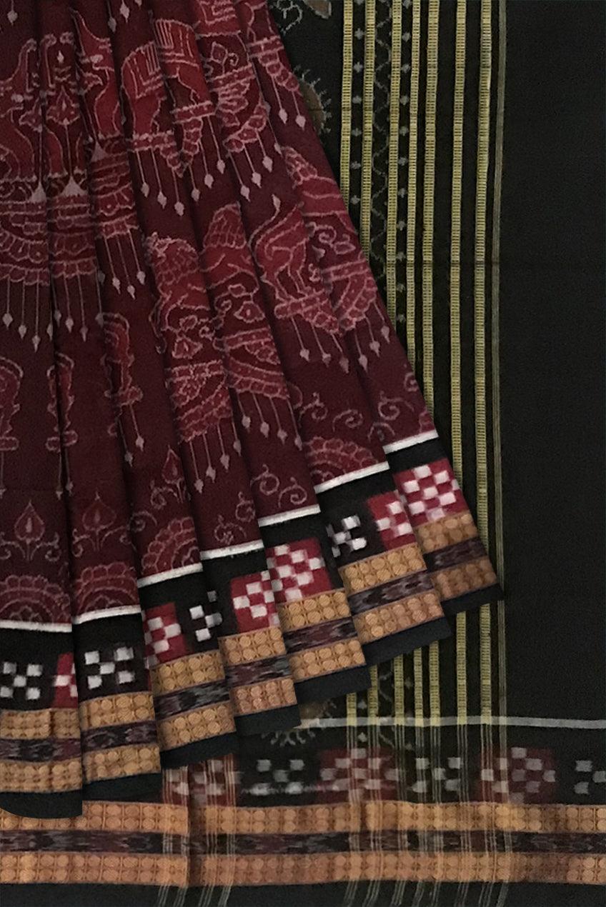 LATEST SAMBALPURI DHADI PASAPALI COTTON SAREE IS DESIGN LIKE LION, DEER AND ELEPHANT PATTERN. AVAILABLE WITH BLOUS EPIECE. - Koshali Arts & Crafts Enterprise