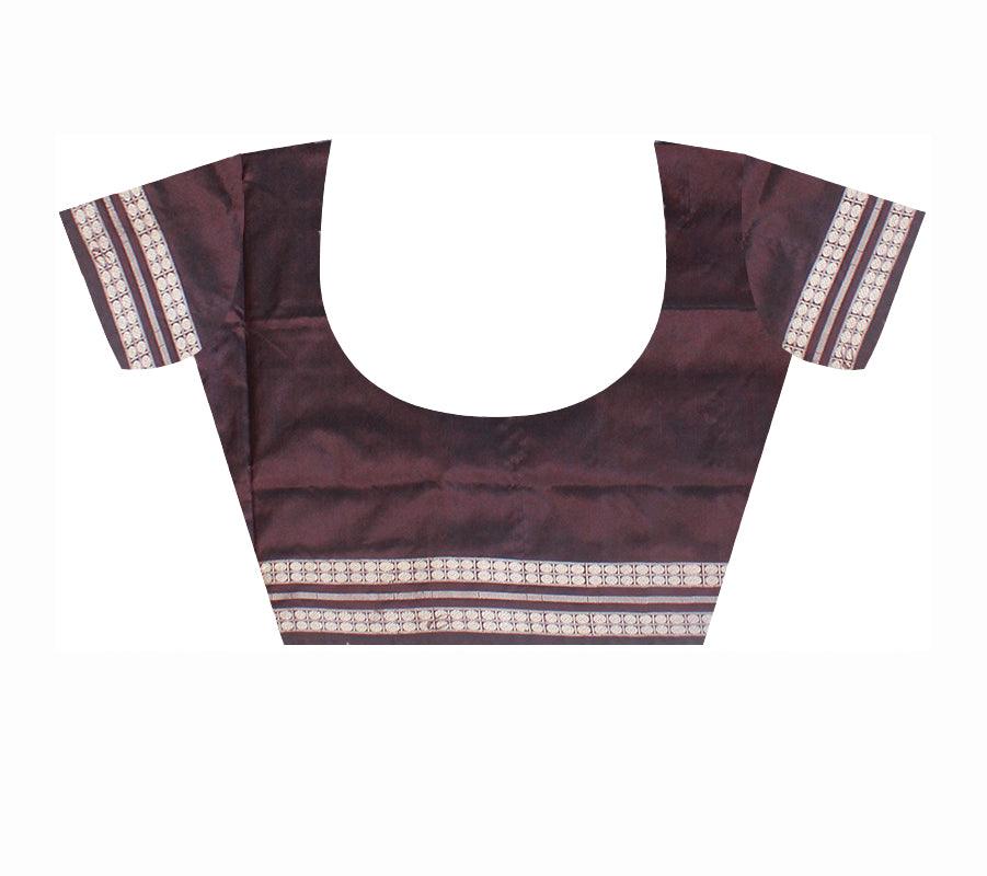 LATEST PATTERN SAPTA PATA SAREE IS GREEN AND COFFEE COLOR BASE, WITH BLOUSE PIECE. - Koshali Arts & Crafts Enterprise