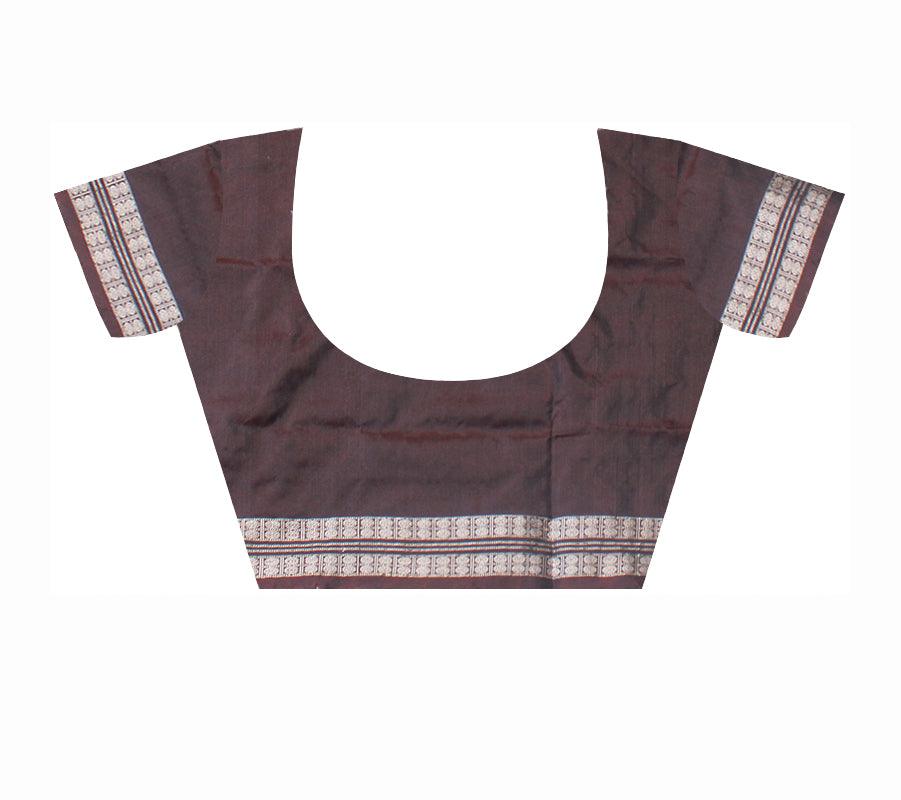 NEW ARRIVAL MAROON AND COFFFEE COLOR IKAT PATTERN PATA SAREE, COMES WITH BLOUSE PIECE. - Koshali Arts & Crafts Enterprise