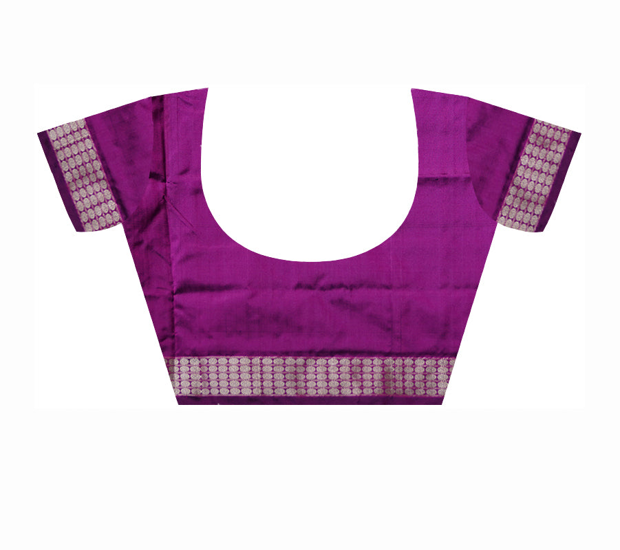 BLUE AND PINK COLOR TARA PATTERN PATA SAREE , WITH MATCHING BLOUSE PIECE. - Koshali Arts & Crafts Enterprise