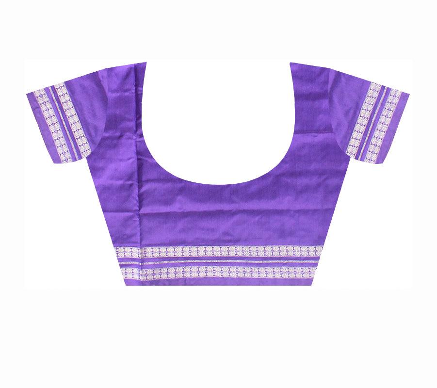 Beautiful circular motifs have been woven on the pallu. Saree comes attached with a colour matching blouse piece - Koshali Arts & Crafts Enterprise