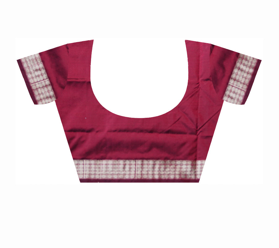 FULL BODY PASAPALI PATTERN PATA SAREE IS MAROON AND BLACK COLOR BASE,COMES WITH MATCHING BLOUSE PIECE. - Koshali Arts & Crafts Enterprise