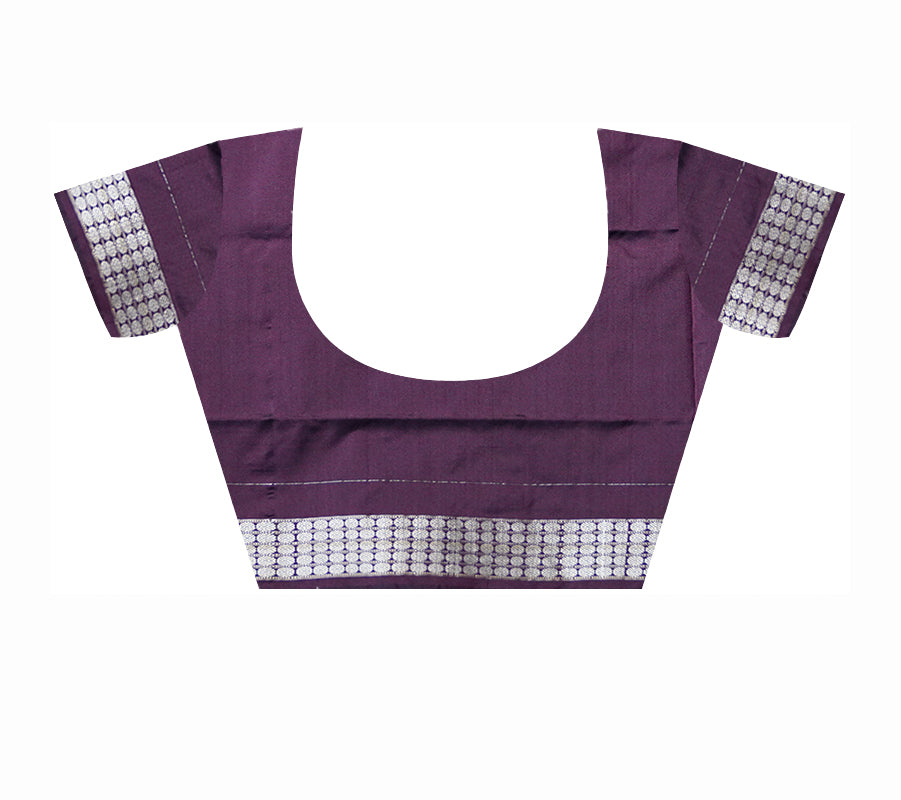 BLUE AND COFFEE COLOR TARA PATERN PATA SAREE ,WITH MATCHING BLOUSE PIECE. - Koshali Arts & Crafts Enterprise