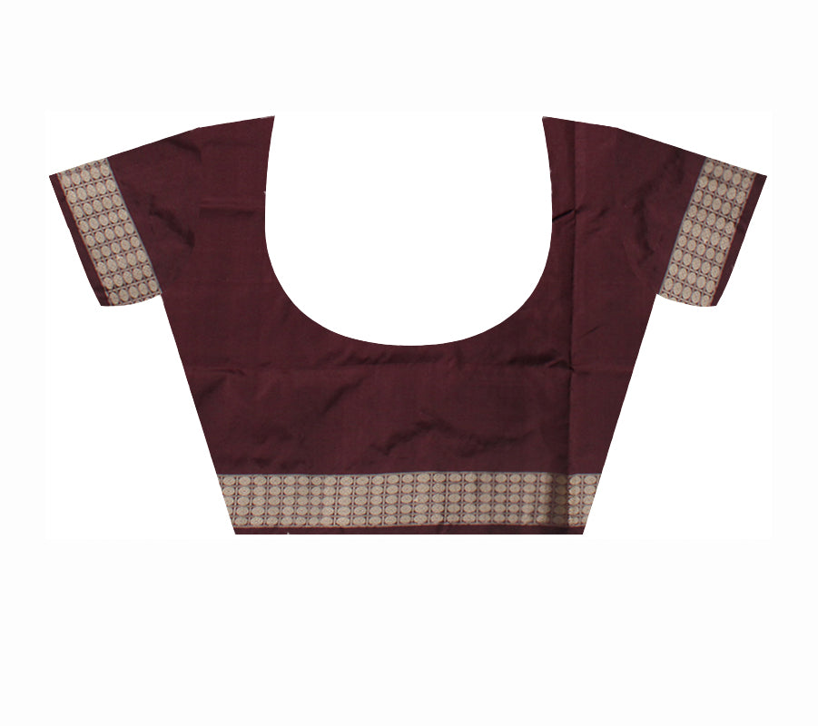 SAPTA WITH BANDHA PATTERN BOMKEI PATA SAREE IS MUSTARD YELLOW,MAROON AND COFFEE COLOR BASE.WITH BLOUSE PIECE. - Koshali Arts & Crafts Enterprise