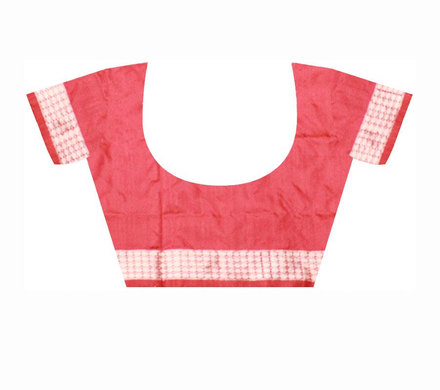 yellow color sambalpuri pata saree with blouse piece - Koshali Arts & Crafts Enterprise