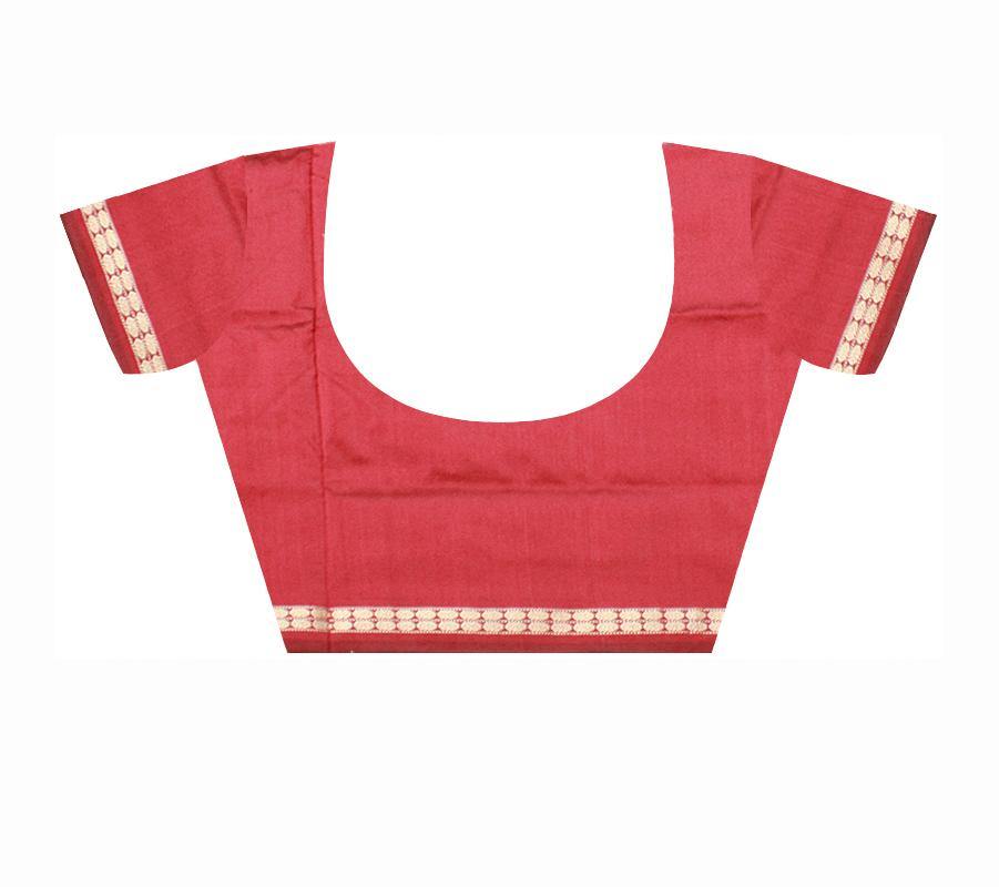 Blue color Sambalpuri Mix-pata saree with blouse piece - Koshali Arts & Crafts Enterprise