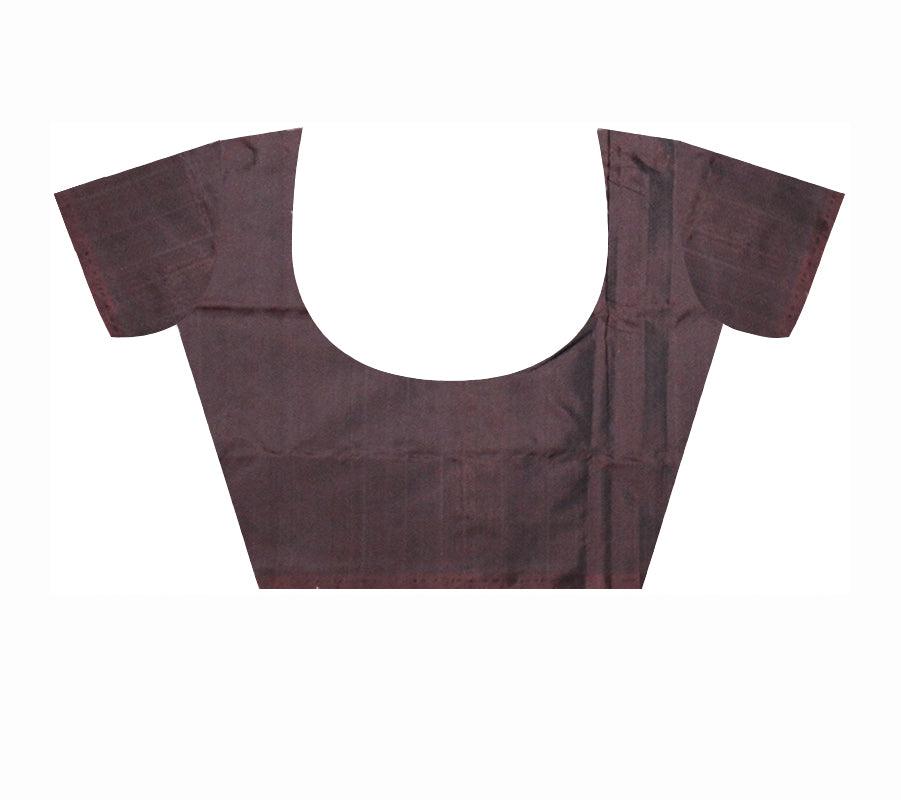 Violet color kargil pata saree with blouse piece. - Koshali Arts & Crafts Enterprise