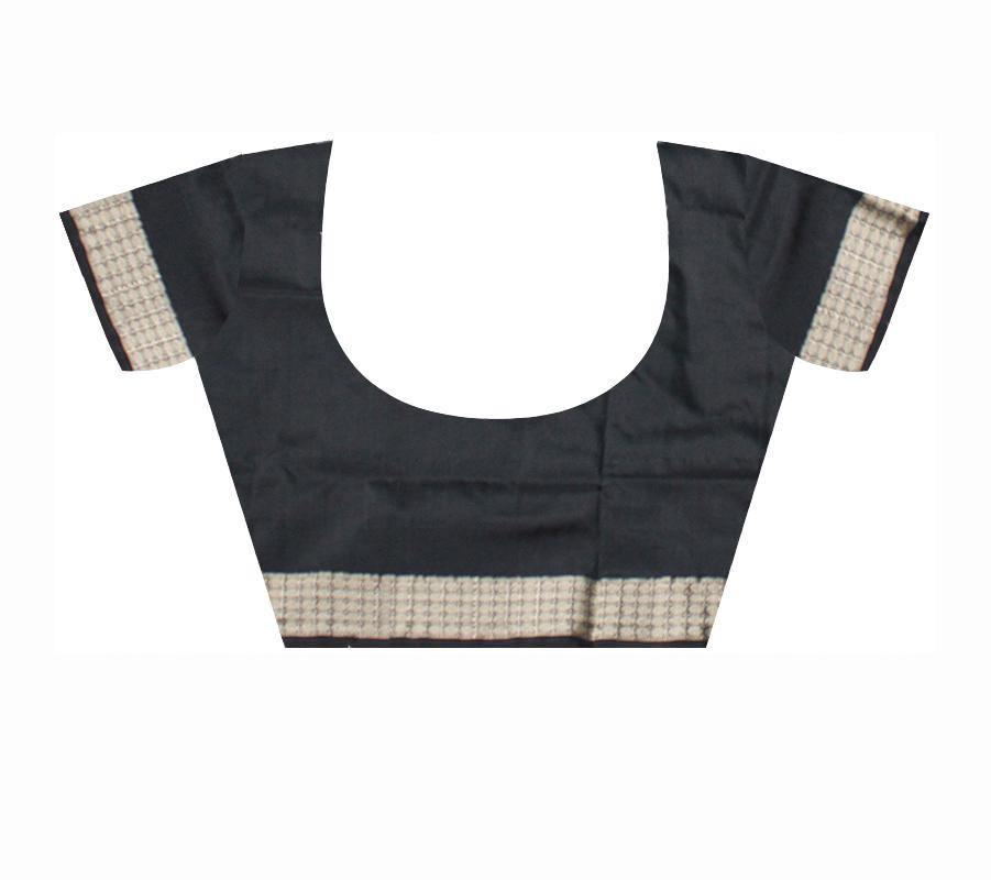 Green color buti pattern Sambalpuri pata saree with blouse piece. - Koshali Arts & Crafts Enterprise