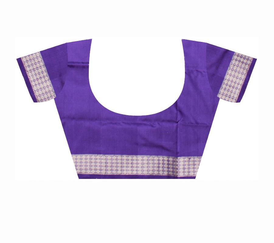 Gray color buti pattern Sambalpuri pata saree with blouse piece. - Koshali Arts & Crafts Enterprise