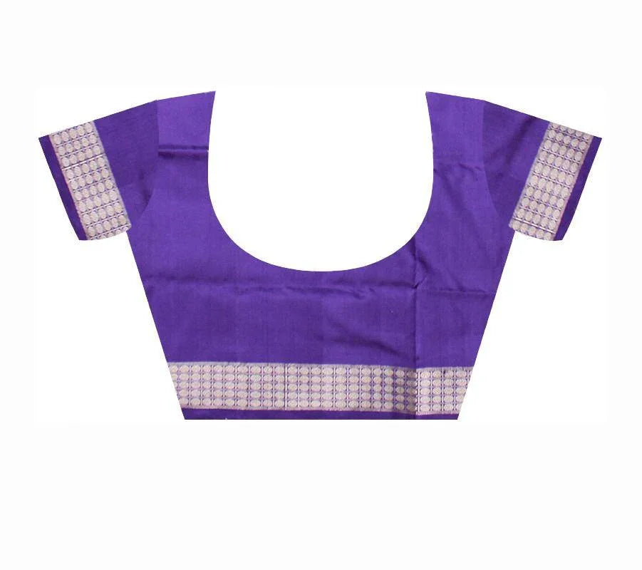 Gray color buti pattern Sambalpuri pata saree with blouse piece. - Koshali Arts & Crafts Enterprise