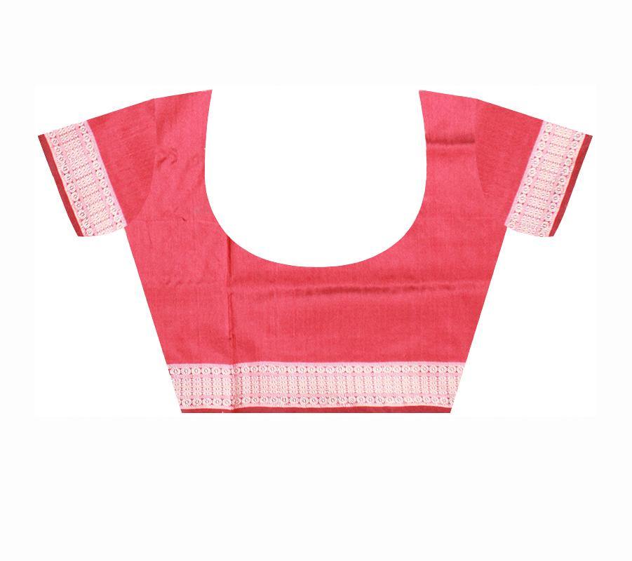 BLUE AND MAROON COLOR SONEPURI PATA SAREE IN FLORA DESIGN - Koshali Arts & Crafts Enterprise