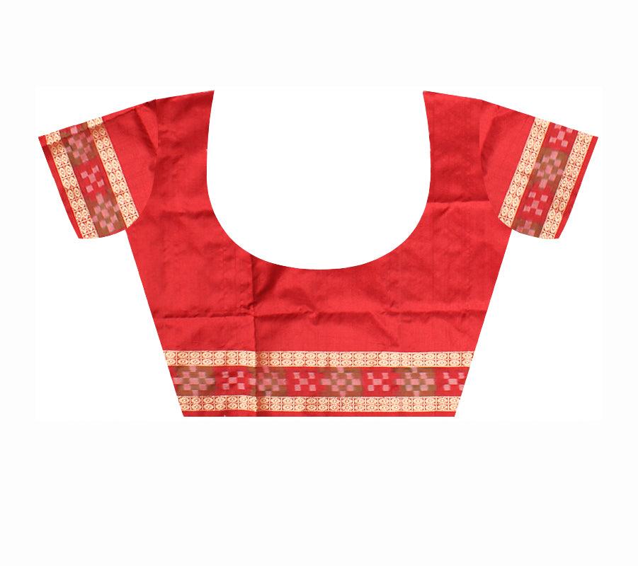 Sambalpuri Pata Saree in Yellow color Dhadi Pasapali Design with blouse piece. - Koshali Arts & Crafts Enterprise