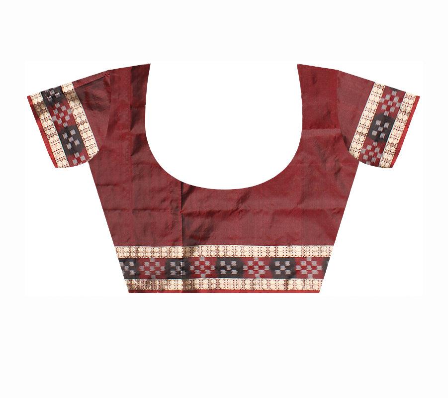 Sambalpuri Pata Saree in Pink color Dhadi Pasapali Design with blouse piece. - Koshali Arts & Crafts Enterprise