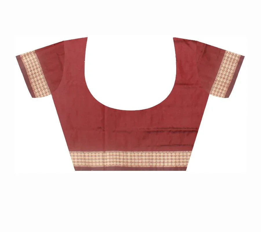 Green and maroon color mix pata saree. - Koshali Arts & Crafts Enterprise