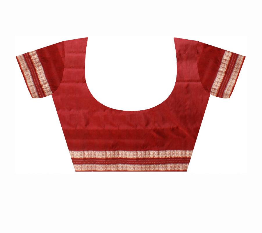 A Sambalpuri bomkei Pata saree in Ghee colour with blouse piece. - Koshali Arts & Crafts Enterprise