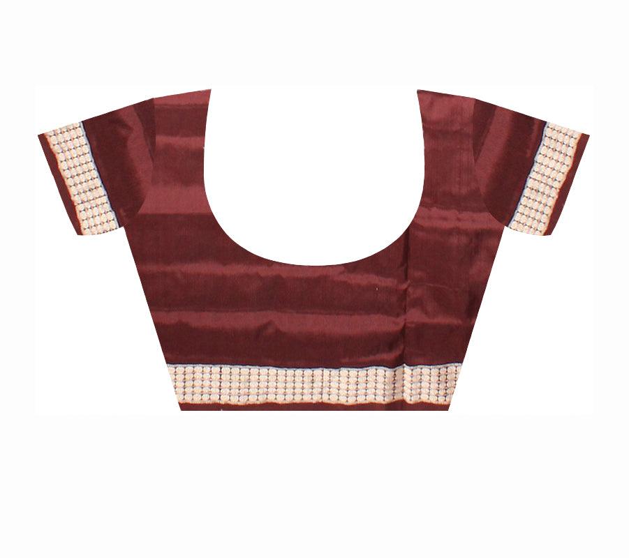 Exclusive sapta print pure pata saree in Pink color available with blouse piece. - Koshali Arts & Crafts Enterprise