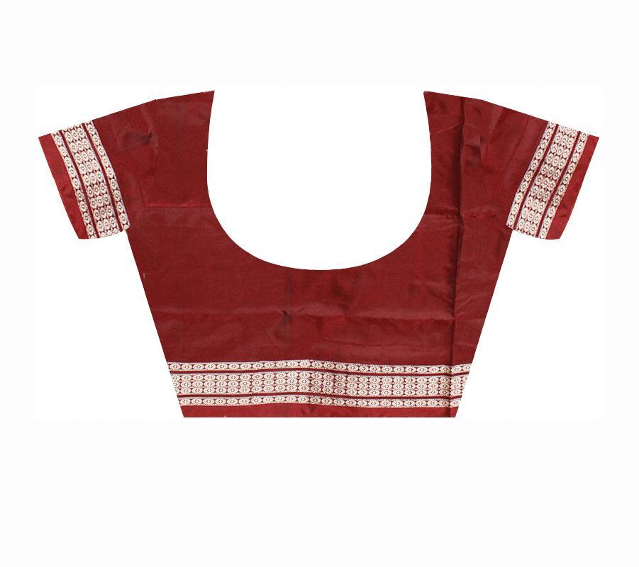 Box Pattern pink color pata saree with blouse peace - Koshali Arts & Crafts Enterprise