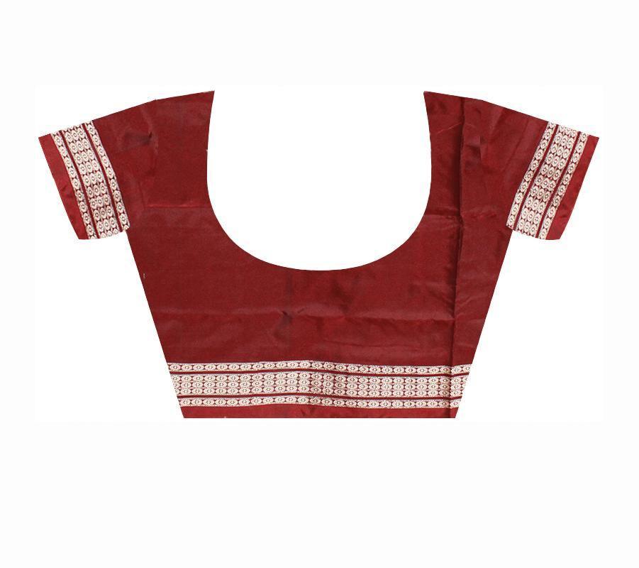 Box Pattern pink color pata saree with blouse peace - Koshali Arts & Crafts Enterprise