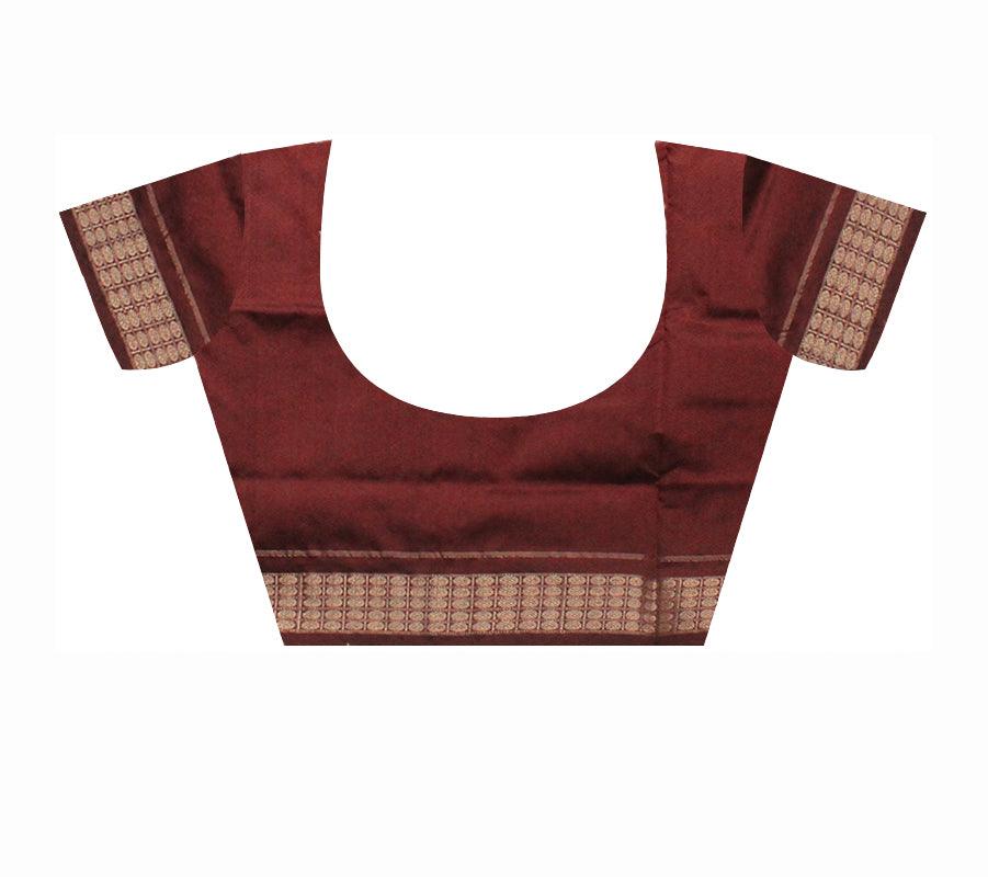A SONEPUR PADMA PATA SAREE IN RED AND GOLDEN COLOR , ATTACHED WITH BLOUSE PIECE. - Koshali Arts & Crafts Enterprise